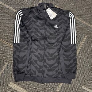 Adidas track jacket XL black pattern  NWT